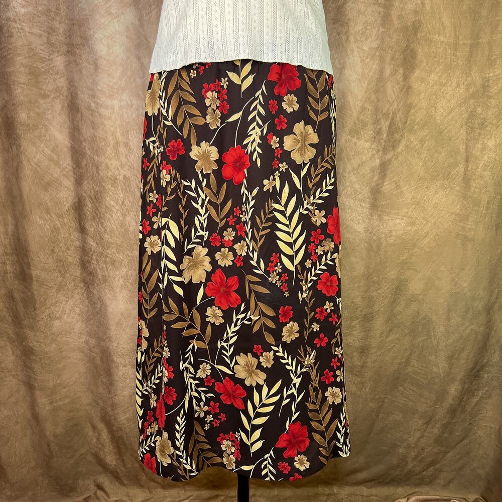 Vintage Y2K Floral Midi Skirt Multicolor Whimsigoth Fairygrunge Boho Renaissance